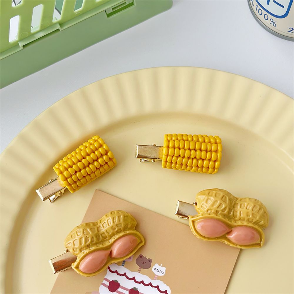 Kẹp tóc hình hạt đậu phộng trái bắp dễ thương đơn giản phong cách hàn quốc cho nữ