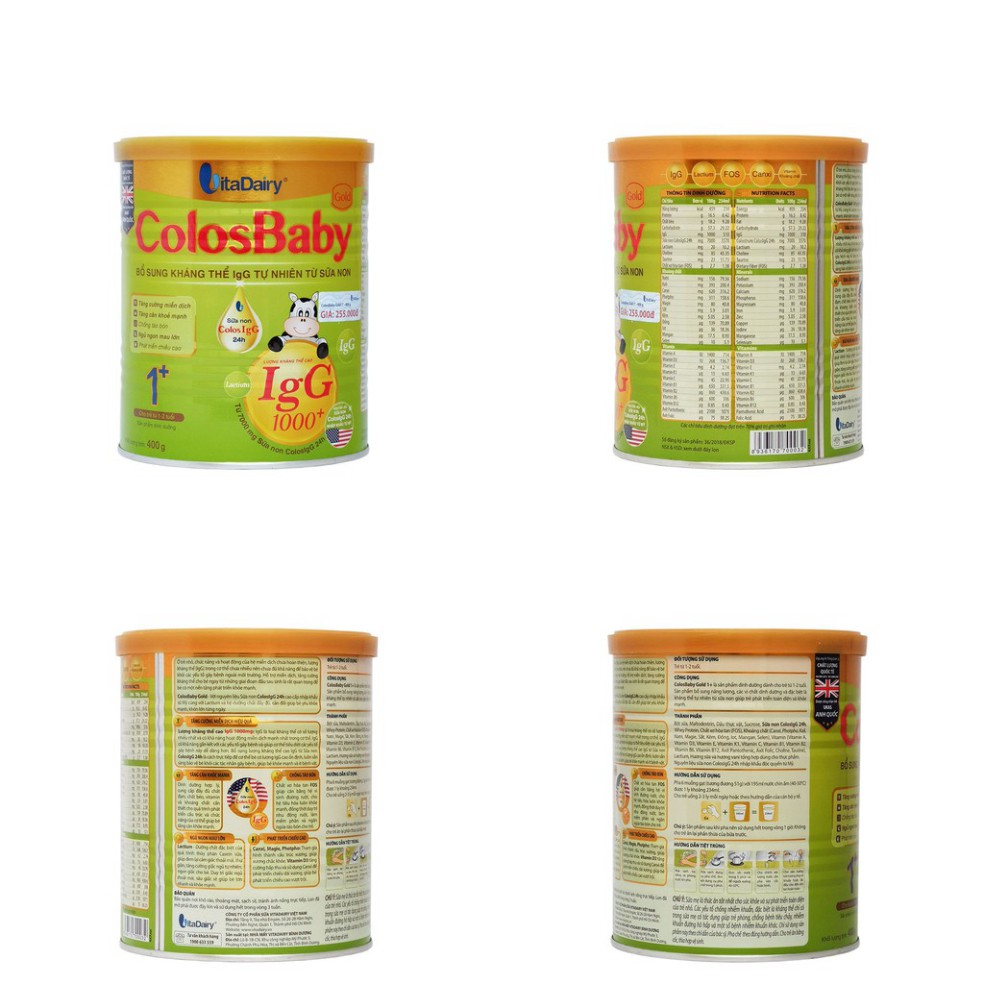 Sữa non Vitadairy Colosbaby Gold 0+ ,1 + 400g