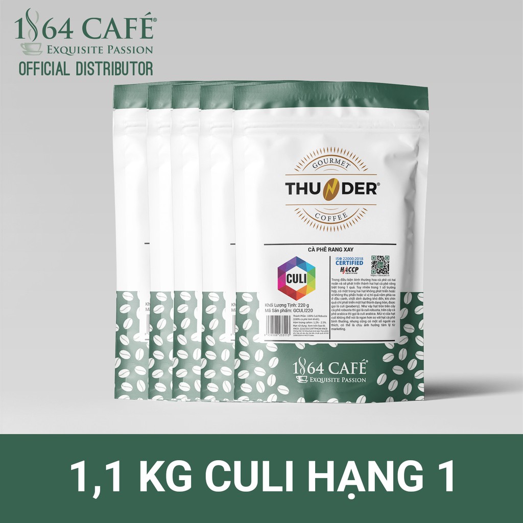 1,1Kg Cà Phê Culi Robusta Rang Xay Tinh Khiết 100% - 1864 CAFÉ