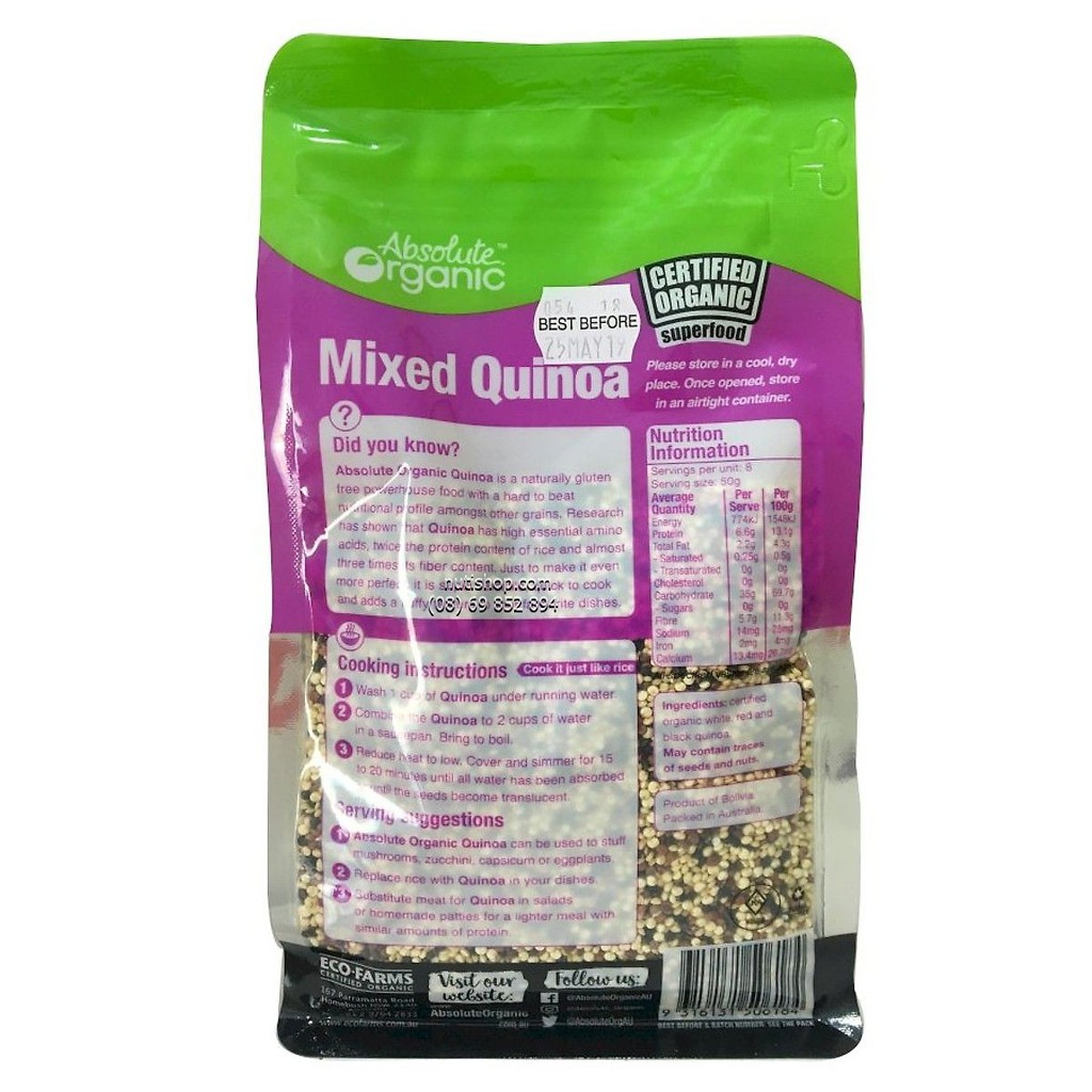 Hạt diêm mạch Quinoa Mix Organic 400gram của Úc
