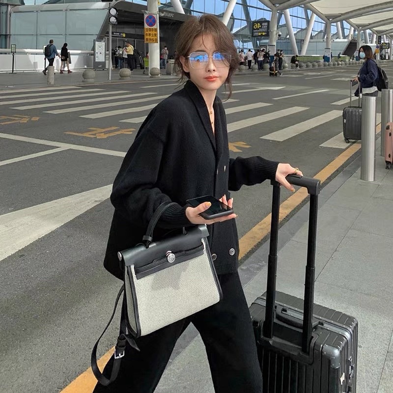 ÁO LEN DÁNG NGẮN MÀU ĐEN NỮ PHONG CÁCH HÀN QUỐC ULZZANG