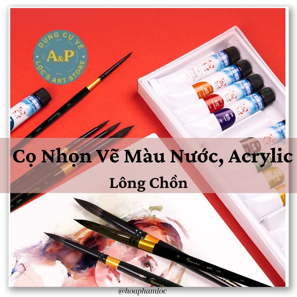 Cọ vẽ Nhọn Tròn Lông Chồn Spaceart SP207 vẽ màu nước,acrylic