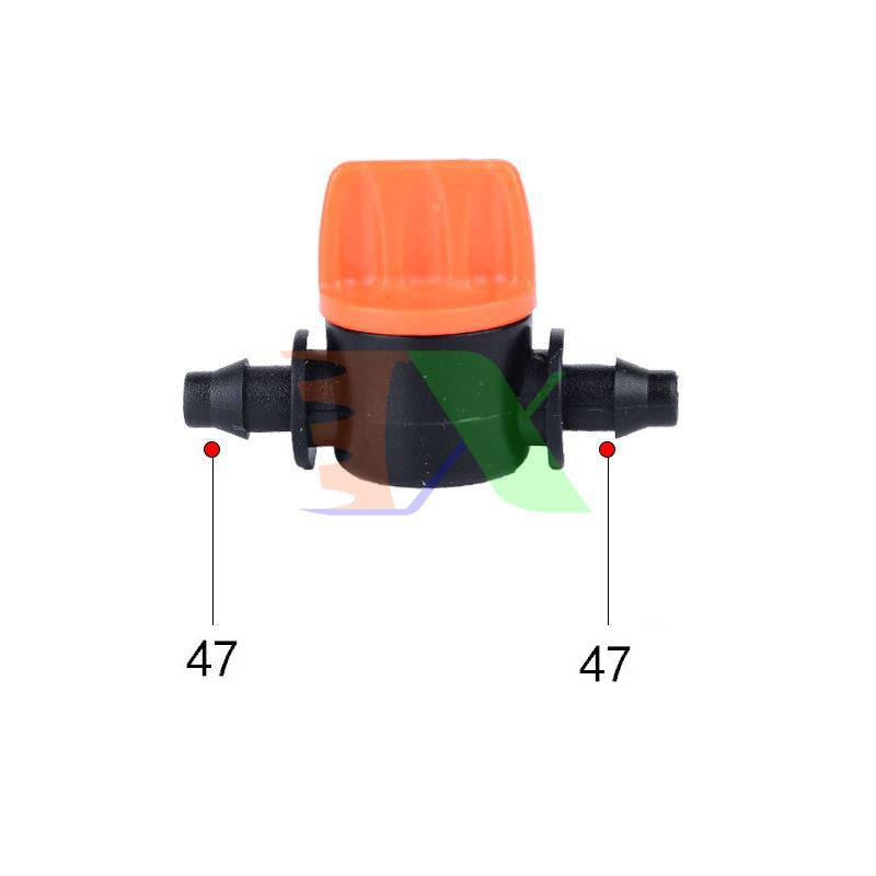 Van khóa TM-47B cho ống tưới 4/7 6 mm, Van khóa dây PE LDPE HDPE PVC (2 đầu gân 4/7mm)