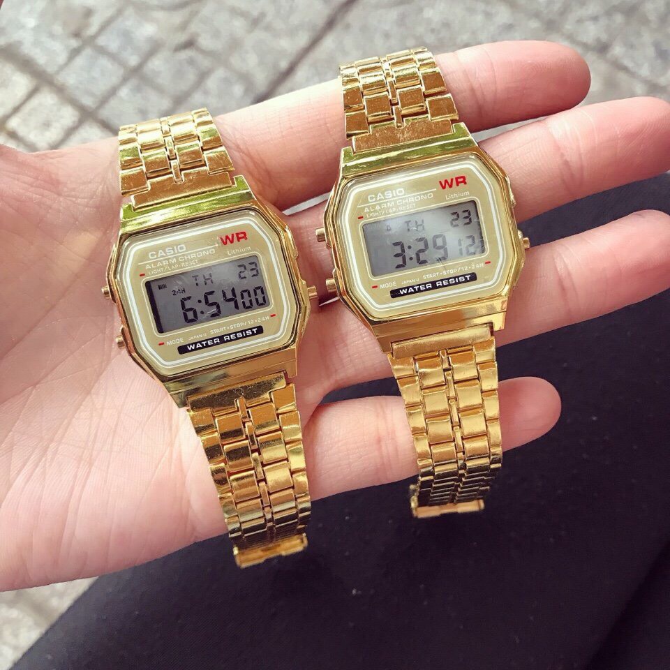 Đồng hồ điện tử nam c.a.s.i.n.o dây kim loại cổ điển