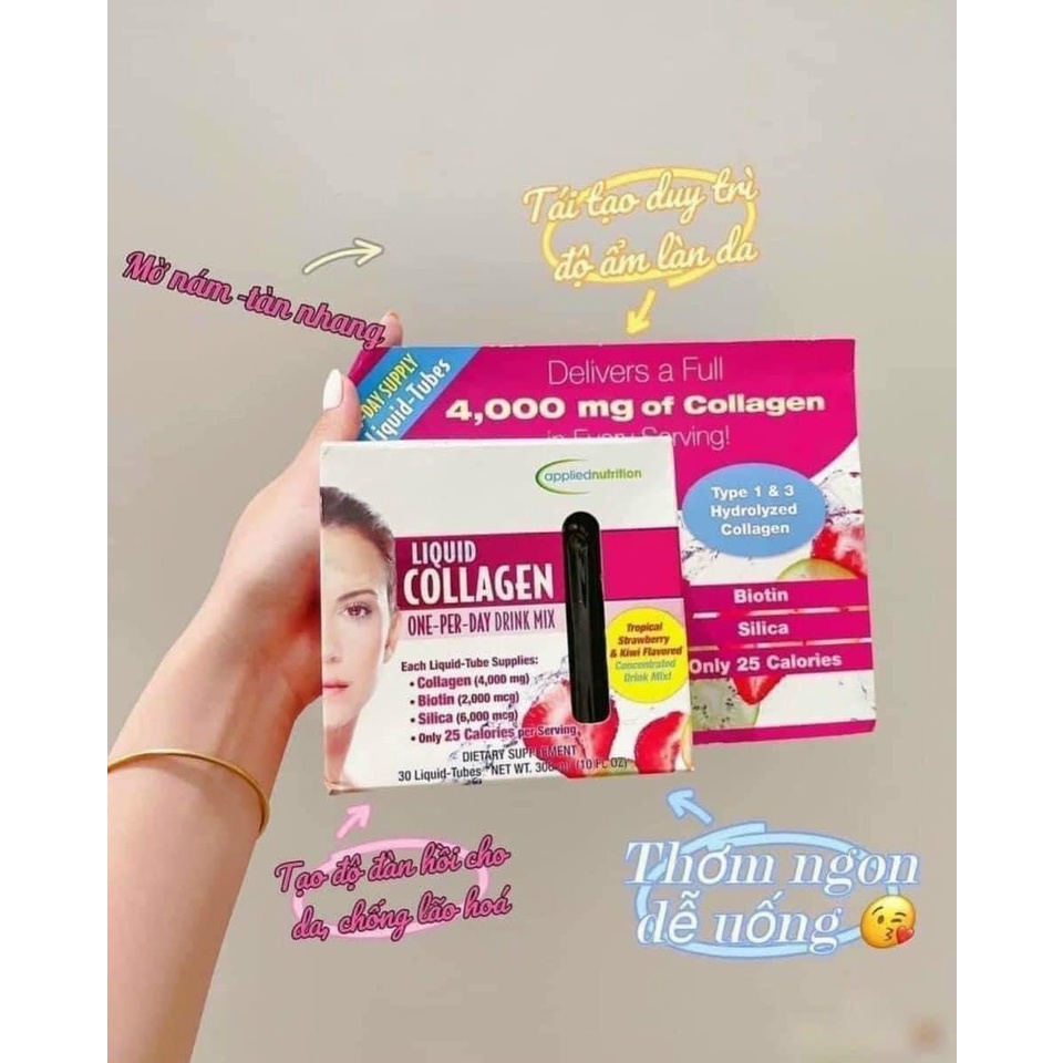 Nước uống Liquid Collagen One-per-day Drink Mix dạng nước Mỹ hộp 30 ống - CO163