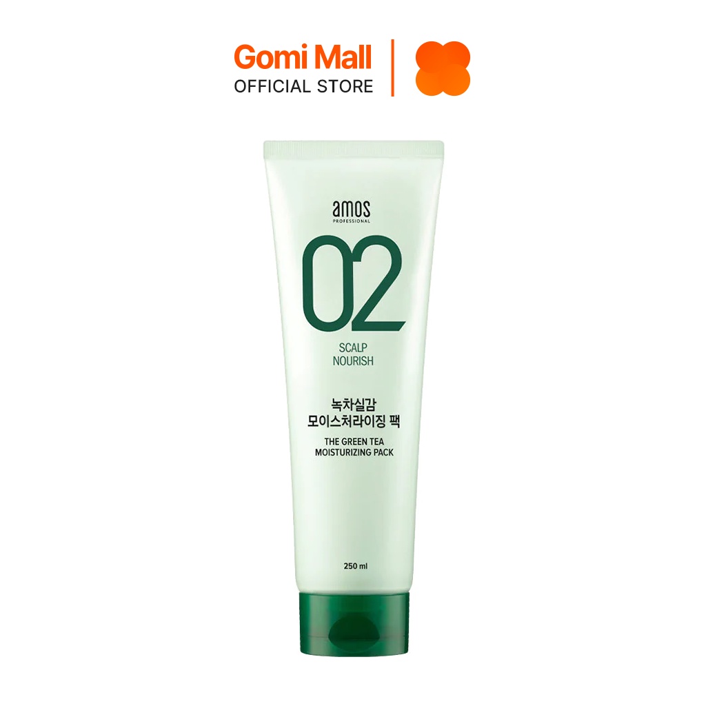 Kem Ủ Tóc Trà Xanh Dưỡng Ẩm AMOS PROFESSIONAL The Greentea Moisturizing Pack 250ml GomiMall