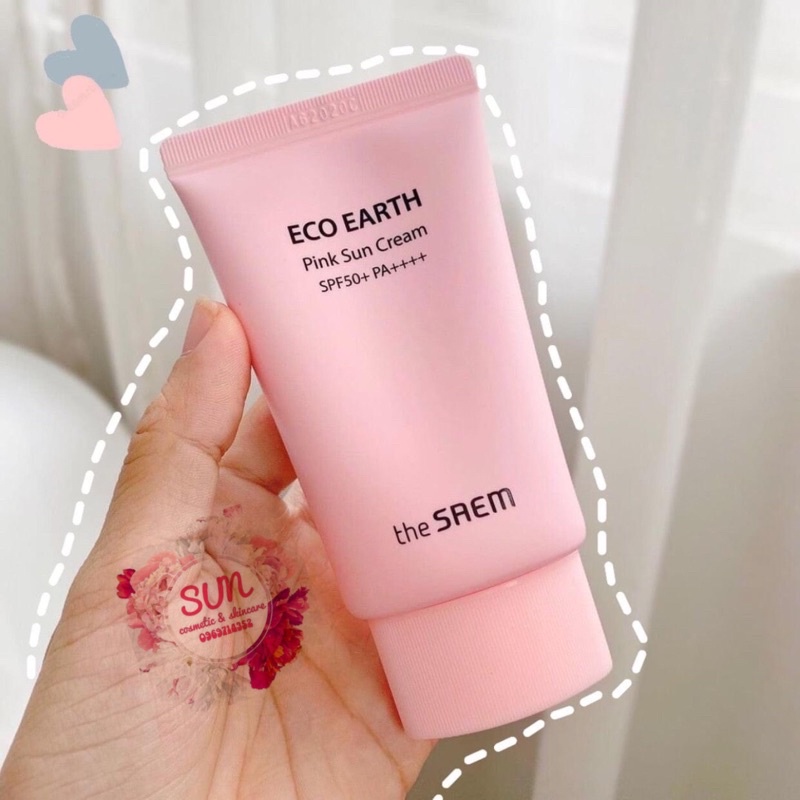 KEM CHỐNG NẮNG THE SAEM ECO EARTH POWER PINK SUN CREAM SPF 50+ PA++++ | BigBuy360 - bigbuy360.vn