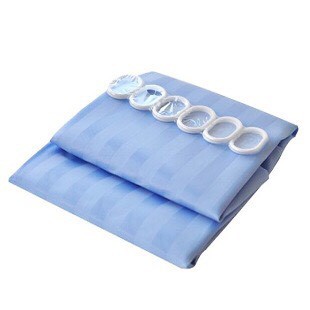 Rèm Phòng Tắm / Rèm Cửa Sổ Xanh Nước Biển Sọc bóng 180cm X 180cm Loại 1