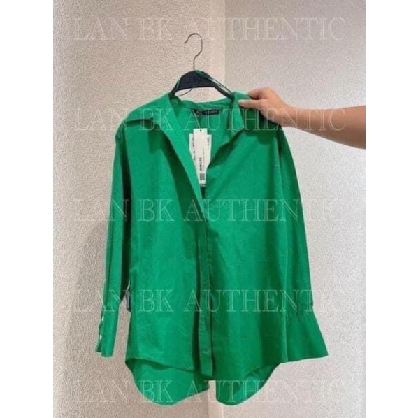 Áo Sơ Mi Nữ Cổ Bẻ Màu Xanh Hot Trend 2022- Áo Sơ Mi Dáng Rộng Cổ Đức Phong Cách Trẻ Trung