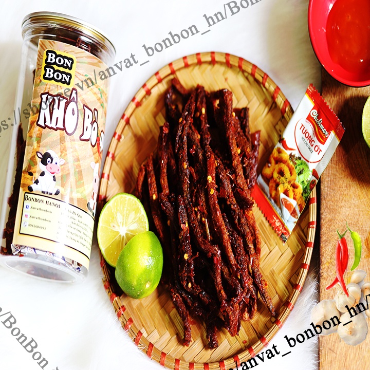 Khô bò que 250g BonBOn đồ ăn vặt Hà Nội vừa ngon ,lại vừa rẻ (Hàng luôn tươi mới ) Bonbon | BigBuy360 - bigbuy360.vn