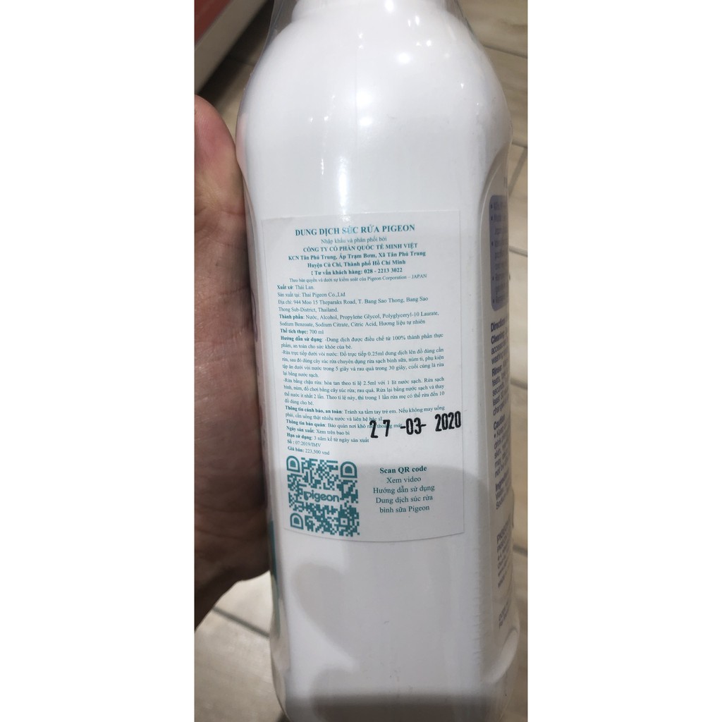 Nước rửa bình sữa Pigeon - Dung dịch súc rửa bình sữa Pigeon chai 700ml/ 500ml/ 450/200ml/ túi 650ml/ túi 450ml