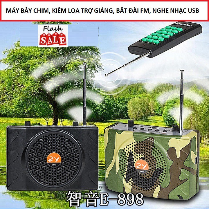 Loa Bẫy Chim, Kiêm Máy Trợ Giảng - Bắt Đài FM - Nghe Nhạc USB Có Điều Khiển Bảo Hành 6 Tháng