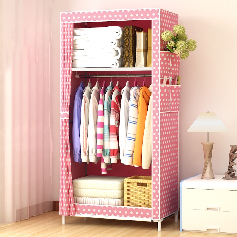 Nafenai Tủ quần áo ống gọng thép đơn giản cho phòng ngủ gia đình