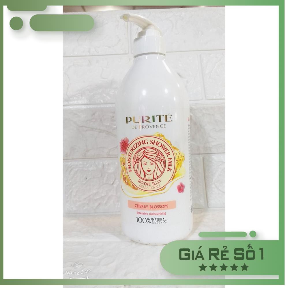 [HÀNG XỊN] [CHẤT LƯỢNG] Sữa Tắm Dưỡng Ẩm PURITÉ Provence Sữa Ong Chúa Hương Cherry Blossom 850ml