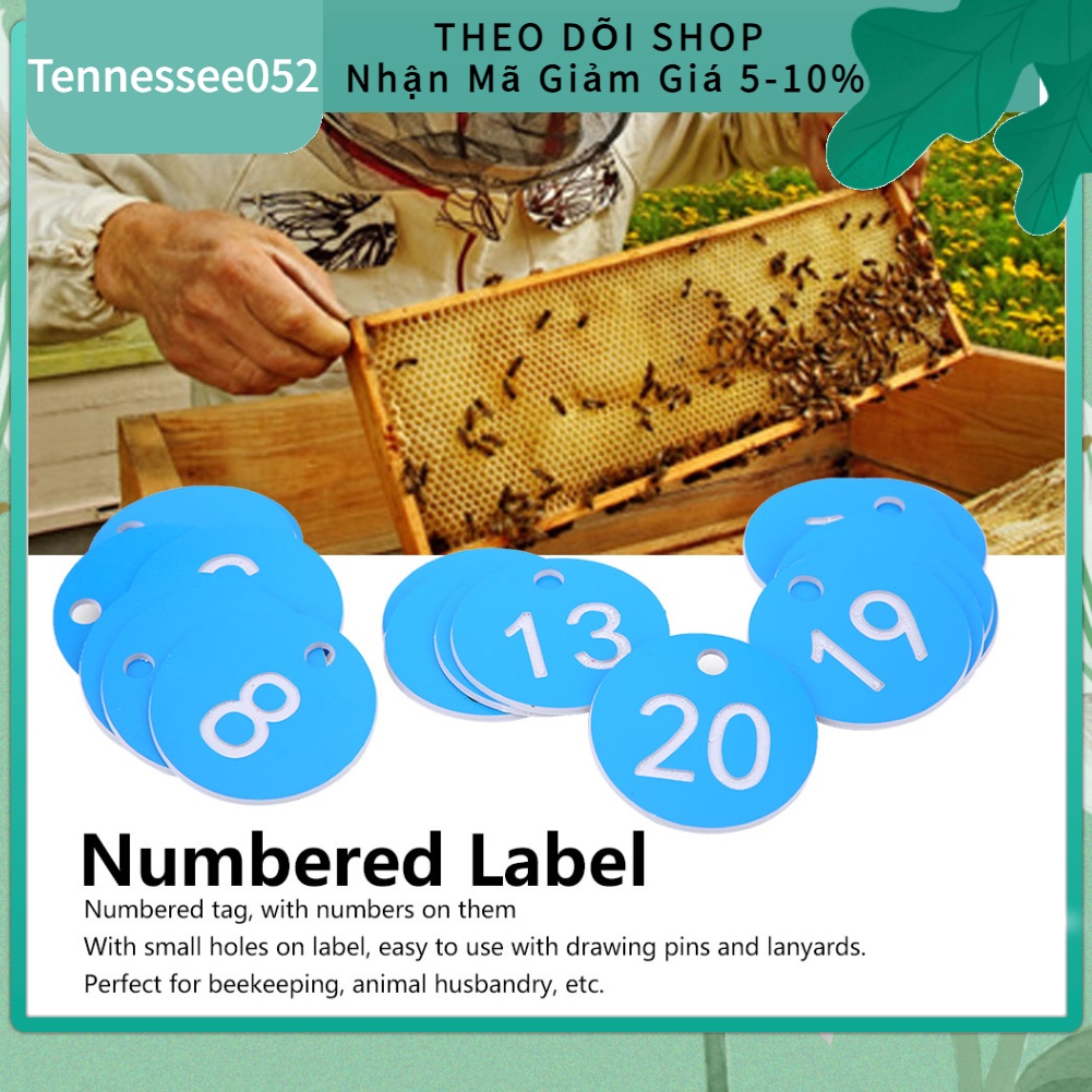 Hàng Sẵn Thẻ Đánh số Nhãn Vật tư Treo Nuôi ong Chăn nuôi Trang trại 【Tennessee052】