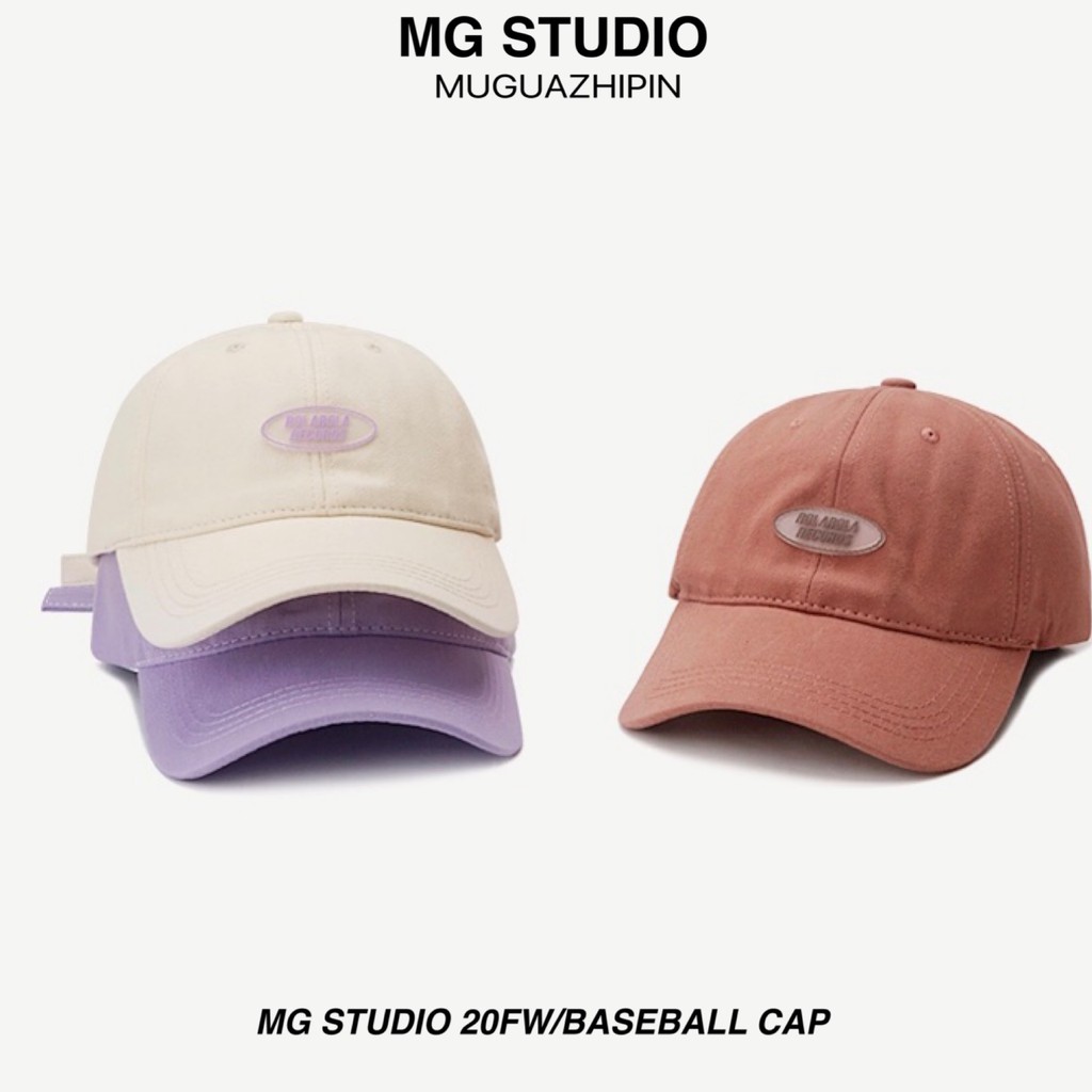 Mũ bóng chày MG STUDIO hoạ tiết tên nhãn hiệu nổi xinh xắn