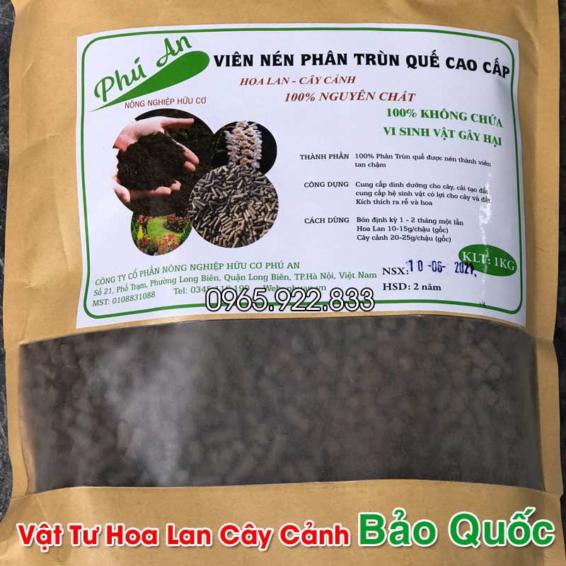 Phân Trùn Quế viên nén cho hoa lan, hoa hồng, cây cảnh