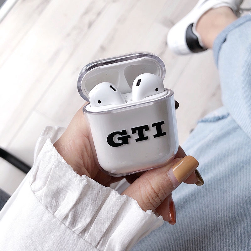 Vỏ bọc hộp đựng tai nghe chất liệu PC trong suốt cho Apple AirPods 1/2