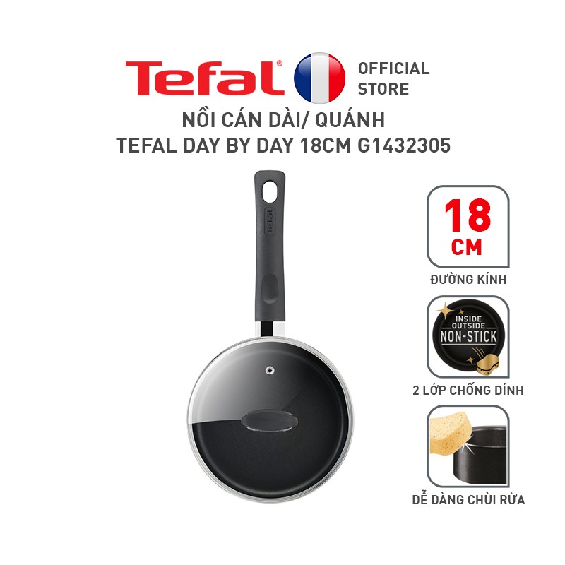 [GIFT] Combo Tefal Day By Day Chảo chiên 24cm & Nồi cán dài/quánh 18cm