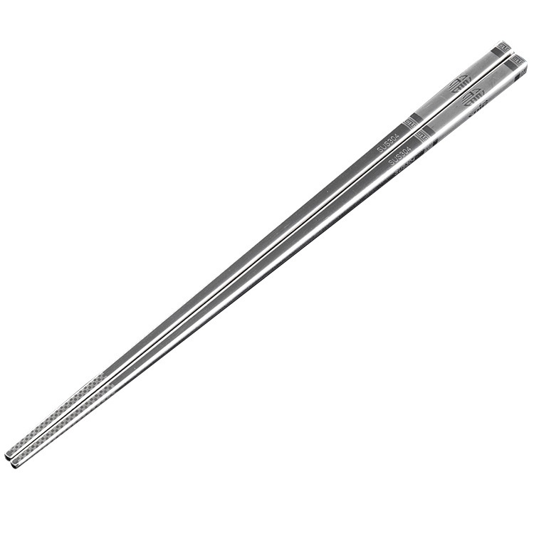 Hộp 10 Đôi Đũa Inox 304 Cao Cấp Nhật Bản, Chống Trơn Trượt