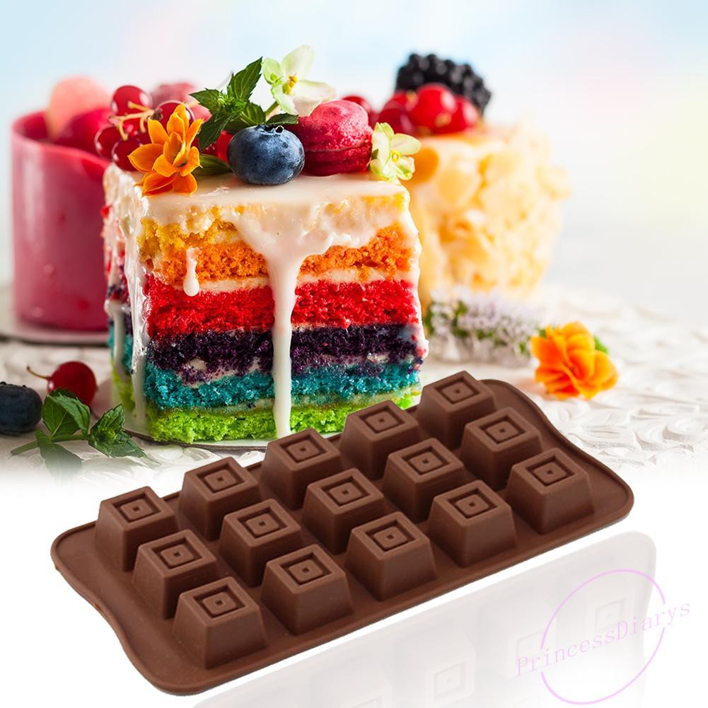 Khay silicon thiết kế hình chocolate chất liệu chống dính thích hợp làm khay đá hoặc khay đổ bánh xà phòng DIY