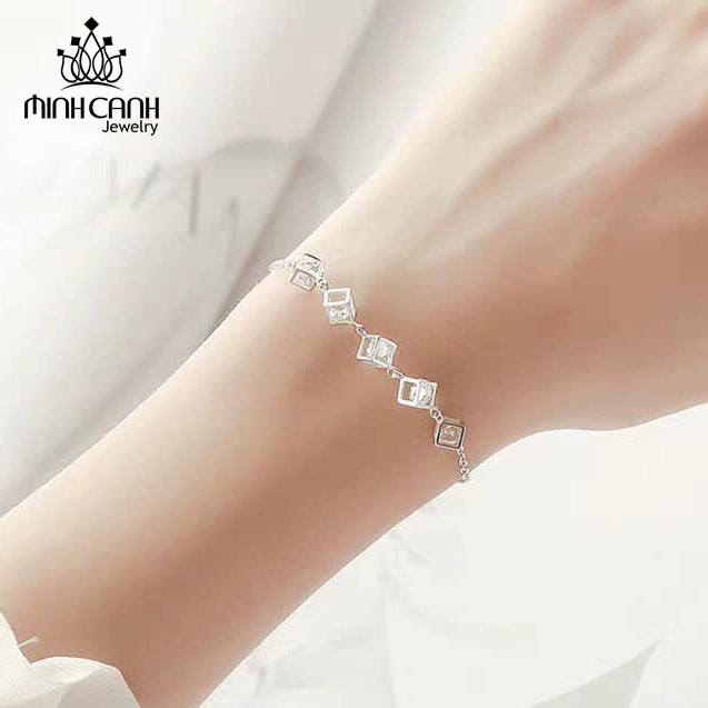 Lắc Tay Bạc Nữ Hình Hộp Đá - Minh Canh Jewelry