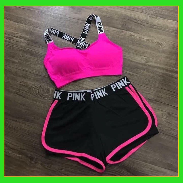 [Xả Kho 1 Ngày]Bộ Đồ Pink Tập Gym Kèm Đi Bơi Bikini Cực Tôn Dáng Cho Bạn Gái