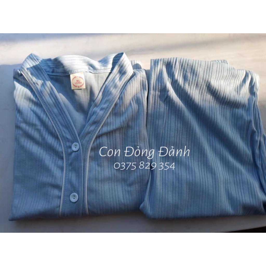 Đồ Ngủ Nữ dài tay Kimono cổ YUKATA phong cách Nhật Bản 2021 DN011 .TRƠN ảnh thật (Chất thun cotton mềm) | BigBuy360 - bigbuy360.vn