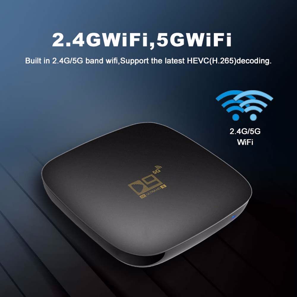 Bộ Đầu Thu TV AUGUSTINE 2GB 16GB 2.4G 5G WIFI D9 905 Core 4K Bluetooth 4.1 Android 10.0 HD WiFi