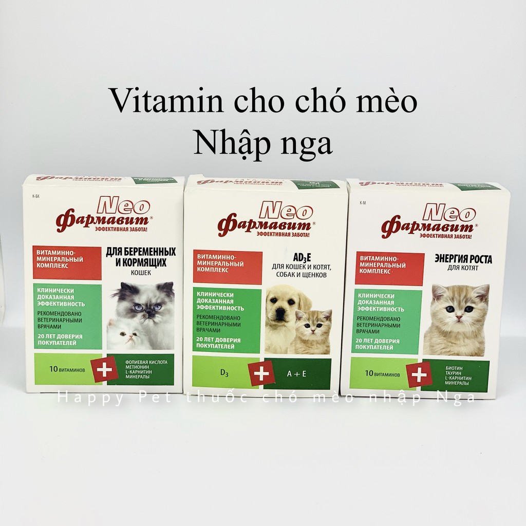 Vitamin cho mèo con, chó con NEO 90 viên nhập Nga