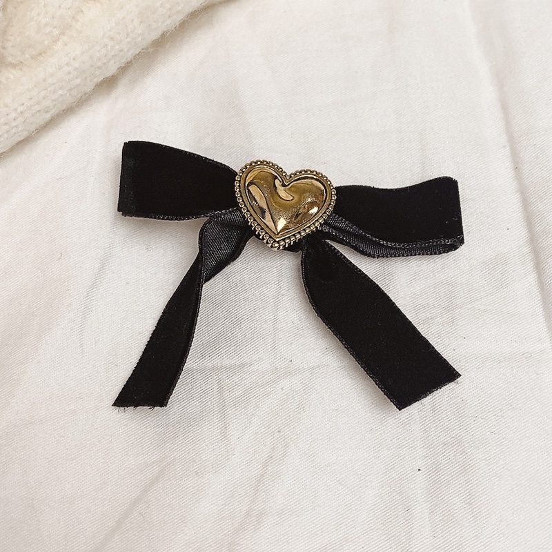 Kẹp Tóc Hình Nơ Màu Đen Cỡ Lớn Phong Cách Hàn Quốc Thời Trang