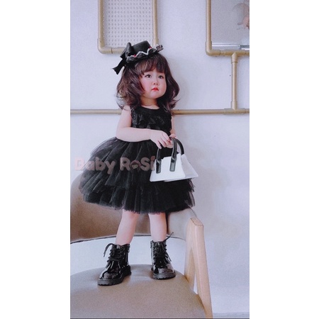 Váy công chúa tầng ren cho bé  đen