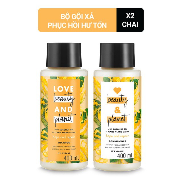 Dầu Gội phục hồi hư tổn dầu gội & dầu xả Love beauty and Planet 400ml/chai  DG168