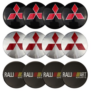 Bộ 4 nắp bảo vệ trục bánh xe 56mm in logo Mitsubishi Ralliart độc đáo thời trang the ordinary