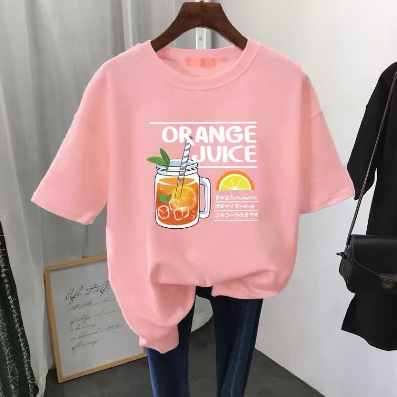 (CÓ SẴN) Áo thun nữ in ngắn tay dáng rộng trẻ trung hè 2021