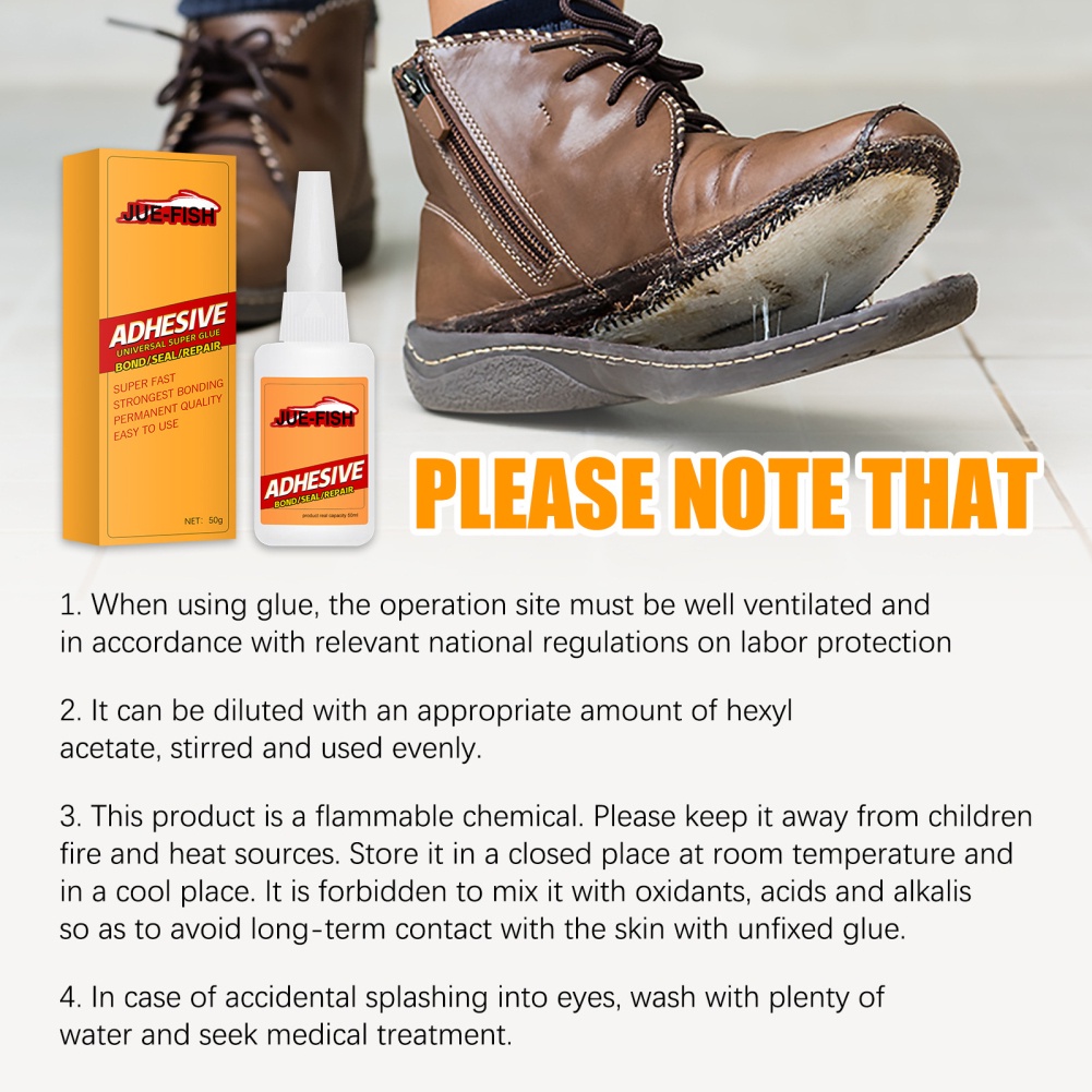 Keo Dán Sửa Chữa Giày / Kính / Kim Loại Bằng Nhựa PVC Siêu Nhanh 50ml