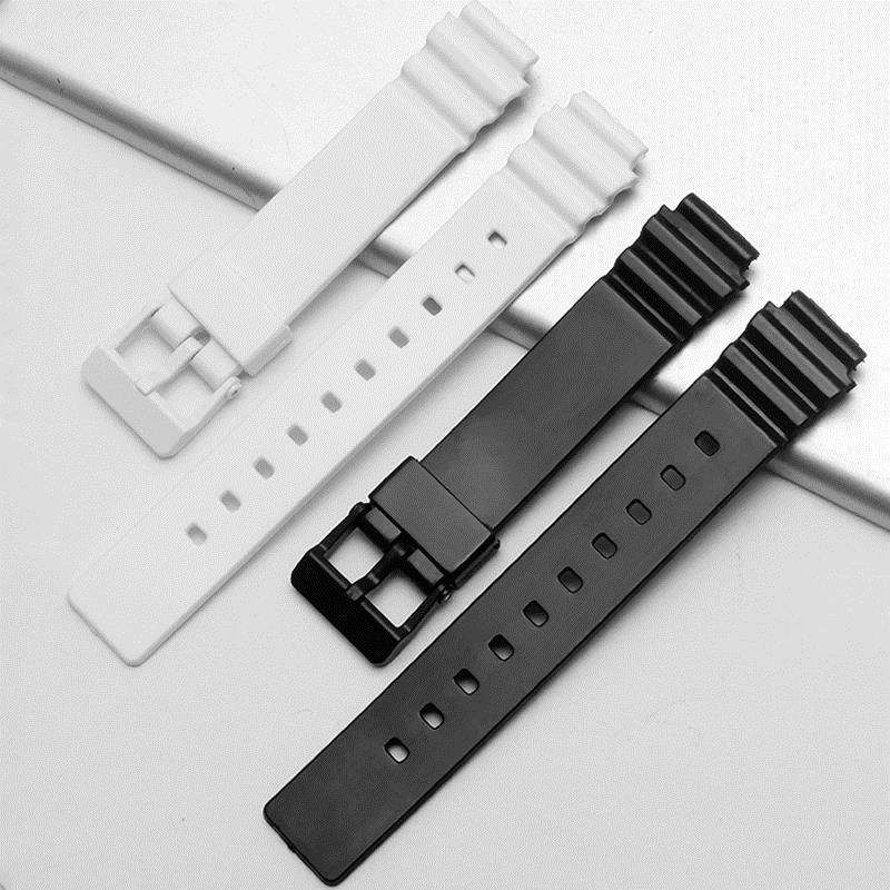 （Bolanxun） Phụ kiện đồng hồ Casio nữ dây đeo màu đen và trắng LRW-200H Dây đeo bằng nhựa CASIO Dây đeo bằng silicon của