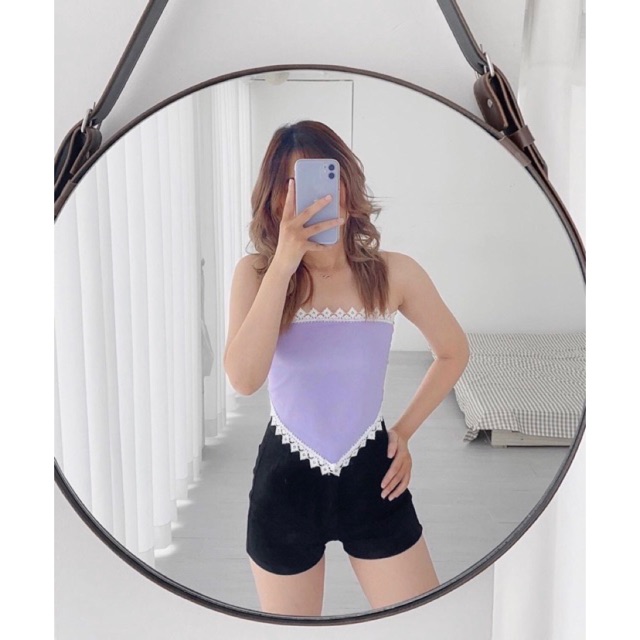 Áo ống Bandana dạng khăn viền ren - Z5P | BigBuy360 - bigbuy360.vn