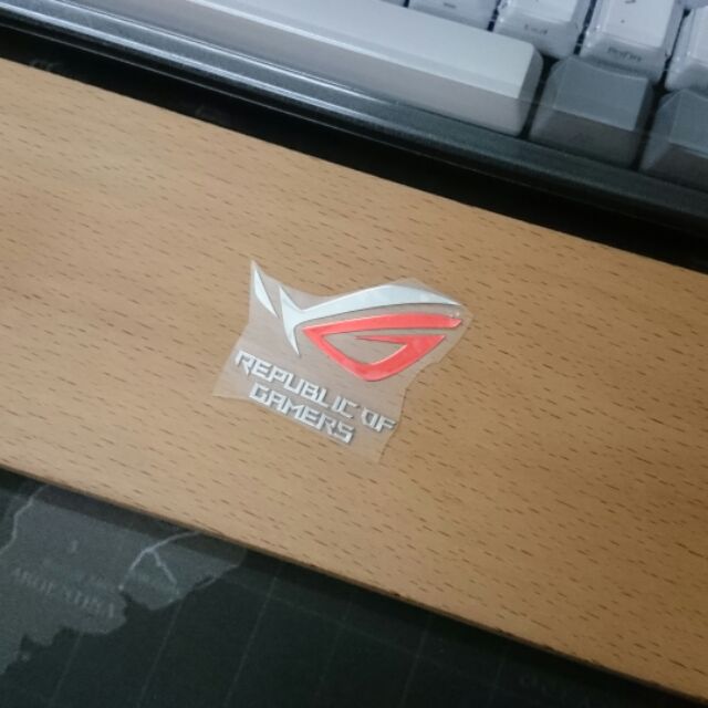 Sticker logo ROG bạc đỏ