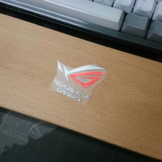 Sticker logo ROG bạc đỏ