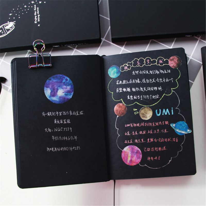 Set 100 Tờ Giấy Cứng A5 / A6 Notepad 100 Tờ Giấy Đen Làm Sổ Lưu Niệm DIY Cho Bé