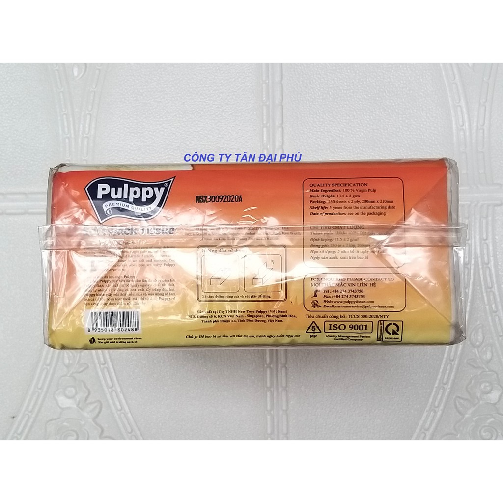 Combo 3 gói khăn giấy rút Pulppy 250 tờ