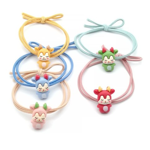 Set 100 Dây Buộc Tóc Họa Tiết Con Tỳ Hưu May Mắn Nhiều Màu Tùy Chọn Xinh Xắn Cho Phụ Nữ - Buộc Tóc