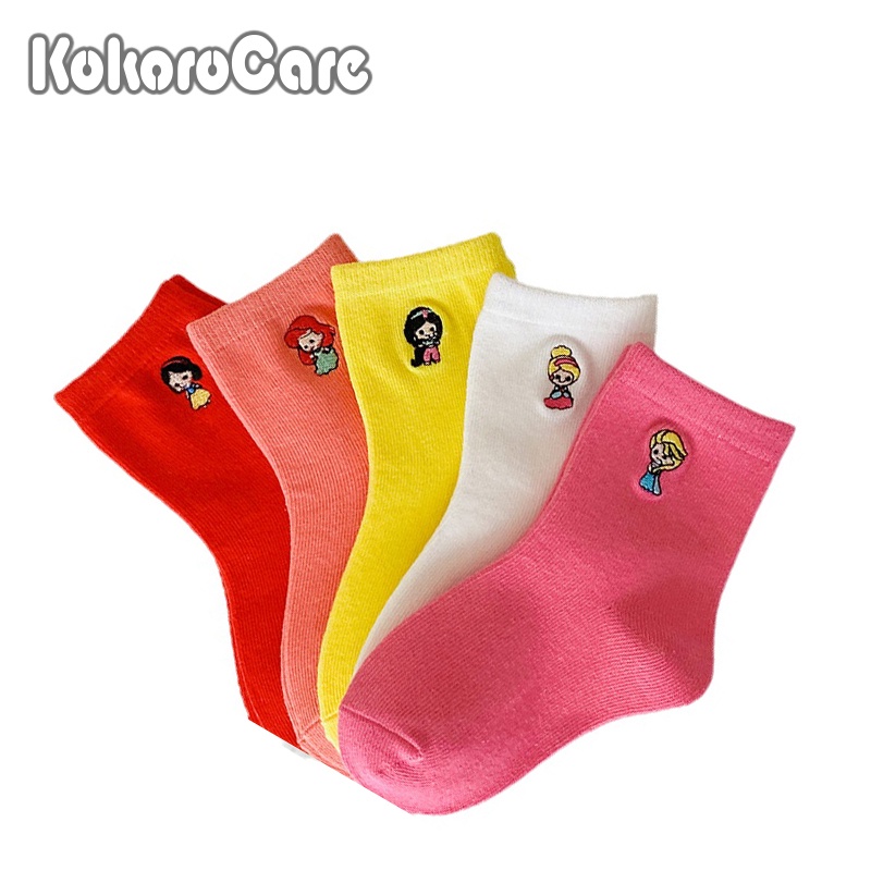 Set 5 Đôi Tất Cotton Hoạ Tiết Công Chúa Kokorocre MS-16 Dễ Thương Xinh Xắn Cho Bé 1-5 Tuổi