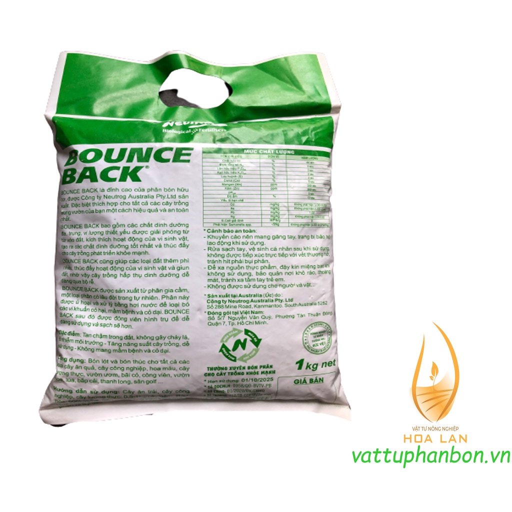 Phân Hữu Cơ Đậm Đặc Dạng Viên Bounce Back - #152A# 1kg