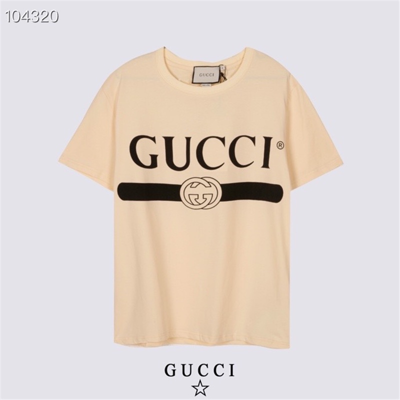 Gucci Áo Thun Cotton Ngắn Tay Cổ Tròn In Logo Cổ Điển Thời Trang Unisex Cá Tính 2339