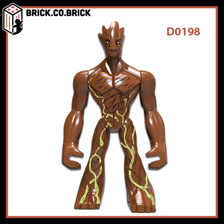 Non Lego Groot Đồ chơi Lắp ráp Bigfig Người Cây Mô hình Siêu Anh Hùng Super heroes Marvels D0198