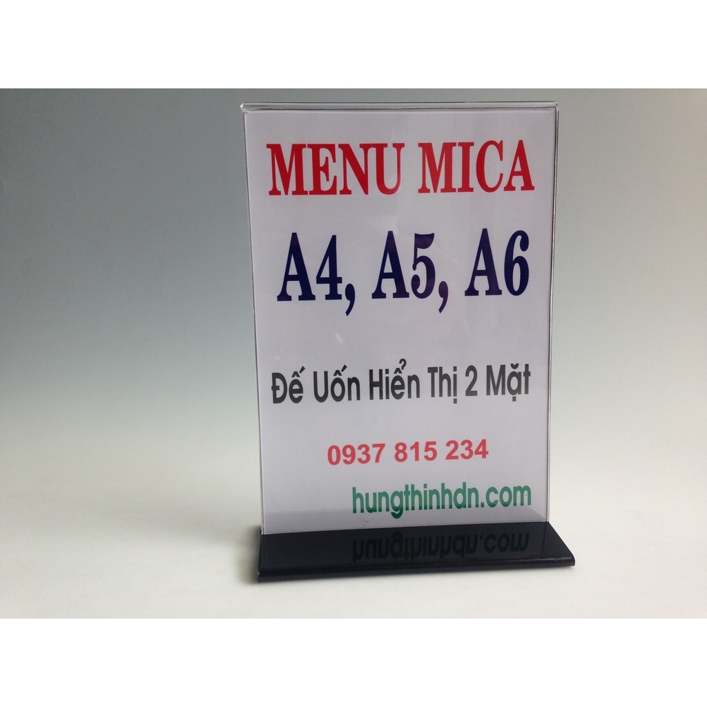 Menu mica thực đơn, bảng mica A4  để bàn 2 mặt - loại tốt