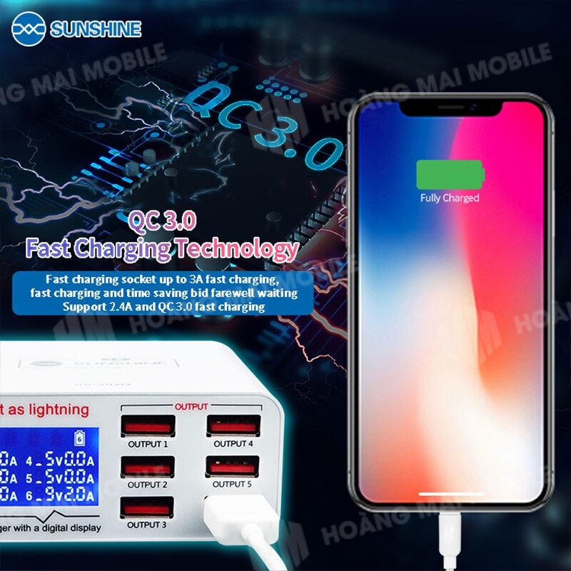 Sạc báo dòng Sunshine SS-304Q (6 cổng)