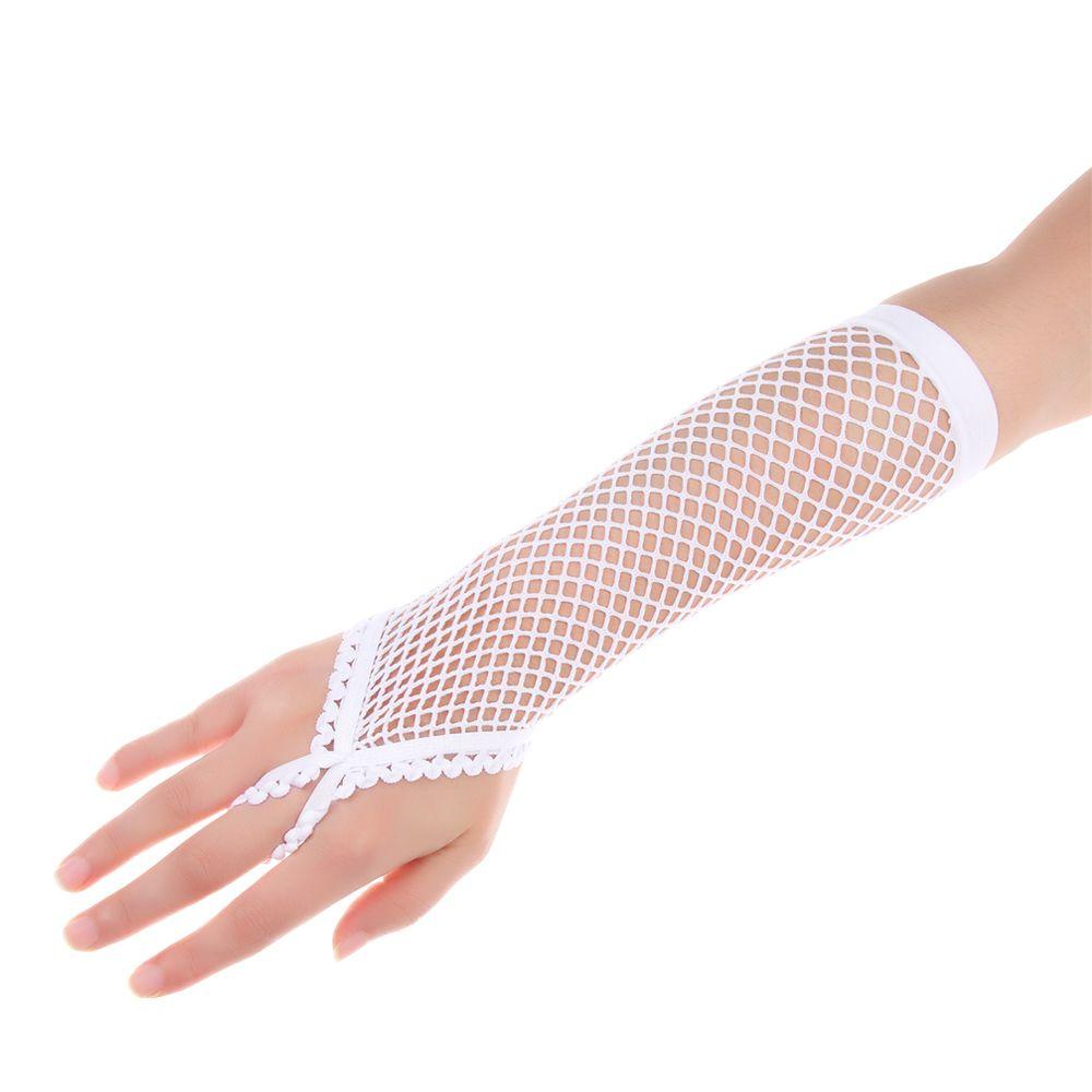 Găng Tay Lưới Dài Màu Trơn Thoáng Khí Cho Nữ